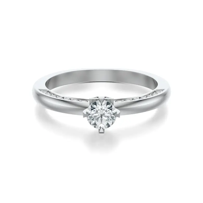 Pierścionek białe złoto z diamentami